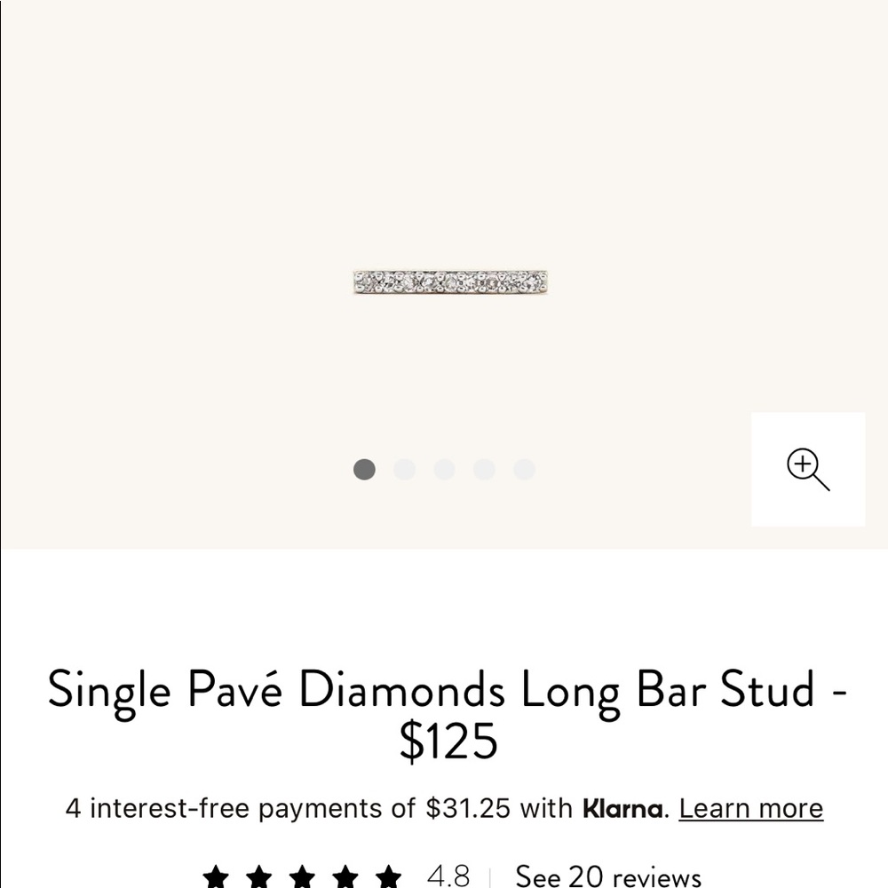 Single Pavé Diamonds Long Bar Stud